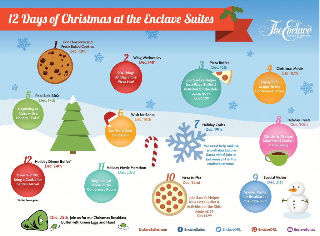 12 days of christmas at Enclave Suites