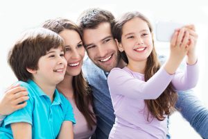 Family taking a selfie