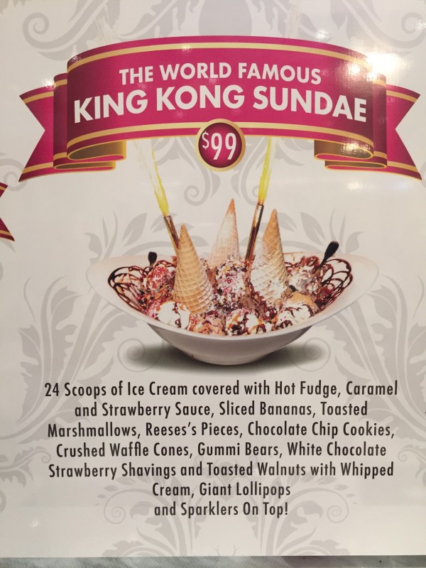 Huge King Kong ice cream sundae