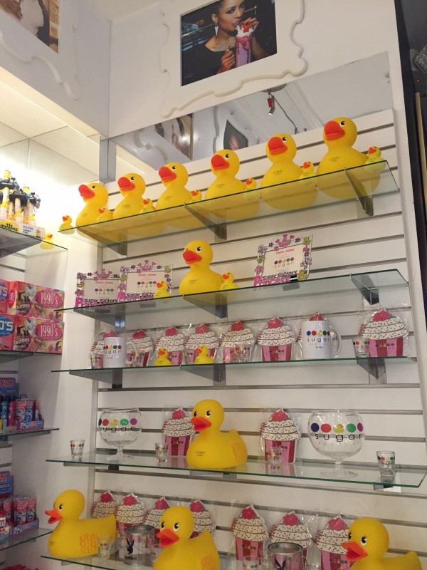 gifts on shelves in the Sugar Factory