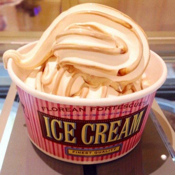 butterbeer ice cream in a cup